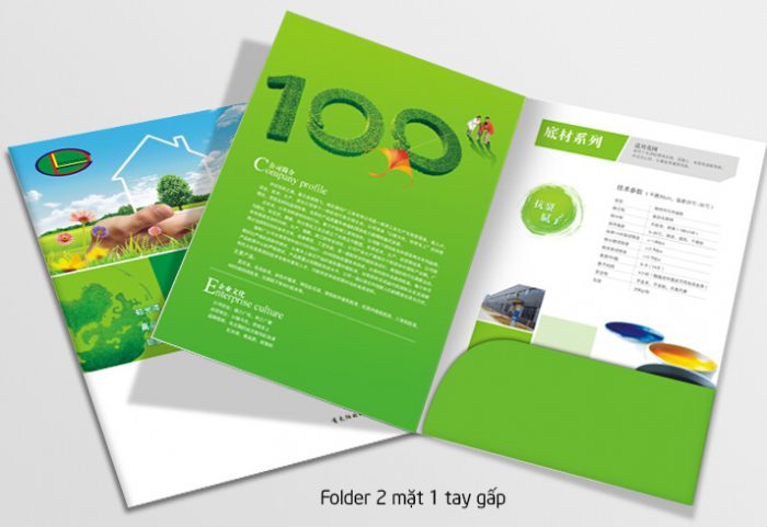 Folder in 2 mặt 1 tay gấp