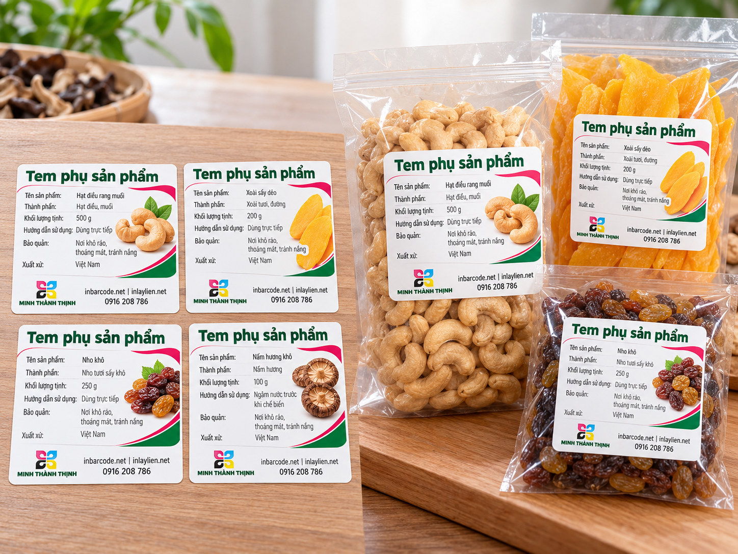 Tem phụ túi thực phẩm khô – Minh Thành Thịnh