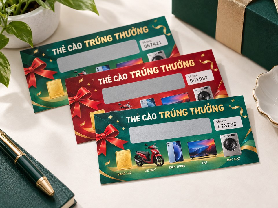 Mẫu minh họa thẻ cào trúng thưởng